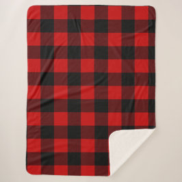 Red and Black Buffalo Plaid Sherpa Blanket シェルパブランケット