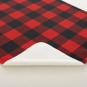 Red and Black Buffalo Plaid Sherpa Blanket シェルパブランケット (3/4)