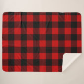 Red and Black Buffalo Plaid Sherpa Blanket シェルパブランケット (正面(横))