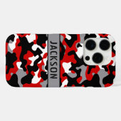 Red and Black Camouflage Personalized Case-Mate iPhoneケース (裏面 (横))