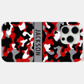 Red and Black Camouflage Personalized Case-Mate iPhoneケース (裏面 (横))