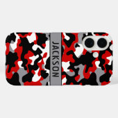 Red and Black Camouflage Personalized Case-Mate iPhoneケース (裏面 (横))