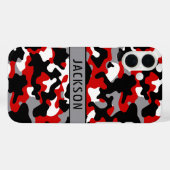 Red and Black Camouflage Personalized Case-Mate iPhoneケース (裏面 (横))