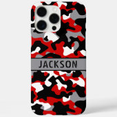 Red and Black Camouflage Personalized Case-Mate iPhoneケース (裏面)