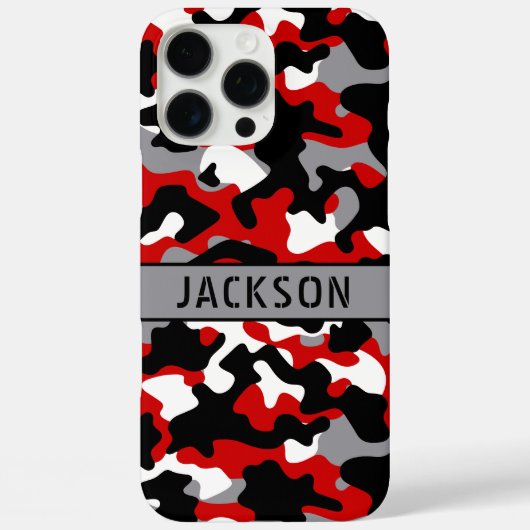 Red and Black Camouflage Personalized Case-Mate iPhoneケース (裏面)