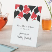 Red and Black Card Suits Las Vegas Wedding 台座サイン (インサイチュ)