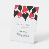 Red and Black Card Suits Las Vegas Wedding 台座サイン (正面)