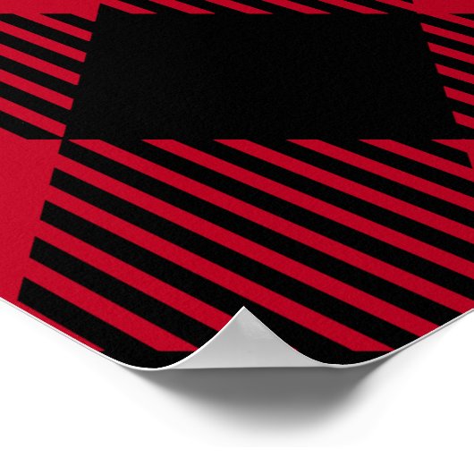 Red And Black Check Buffalo Plaid Pattern ポスター (角)