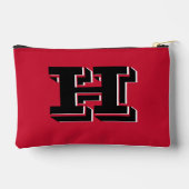 Red and Black College Style Initial Monogram アクセサリーポーチ (裏面)