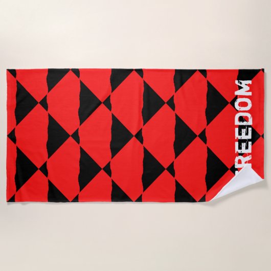 Red and black contemporany art background ビーチタオル (正面)