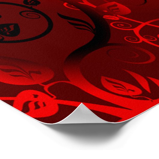 RED AND BLACK CROSS DESIGN ポスター (角)