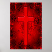 RED AND BLACK CROSS DESIGN ポスター (正面)