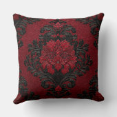 Red and Black Damask Patterned クッション (裏面)