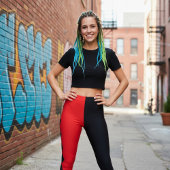 Red and Black Diamond Harlequin レギンス