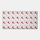Red and Black Doodle Hearts Love  デスクマット (正面)
