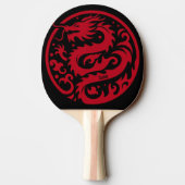 Red and Black Dragon Personalized 卓球ラケット (裏面)