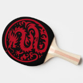 Red and Black Dragon Personalized 卓球ラケット (横)