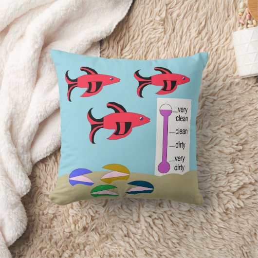 Red and Black Fish with 4 Clams: クッション (ブランケット)