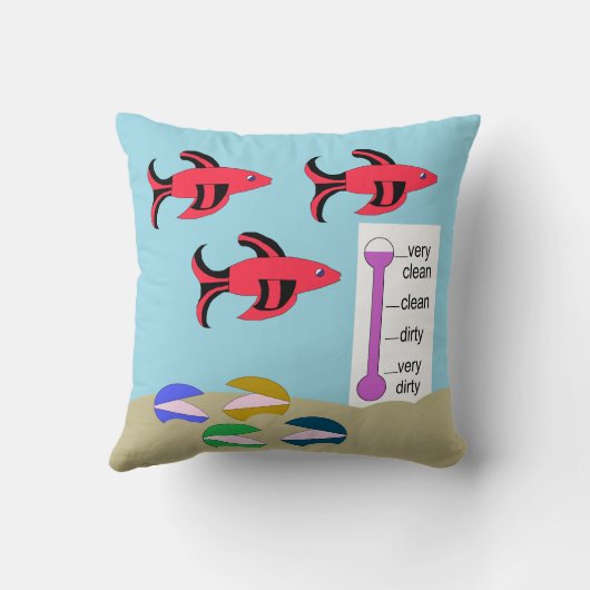 Red and Black Fish with 4 Clams: クッション (裏面)