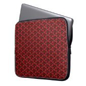 Red and Black Floral Show Laptop Sleeve ラップトップスリーブ (正面左)