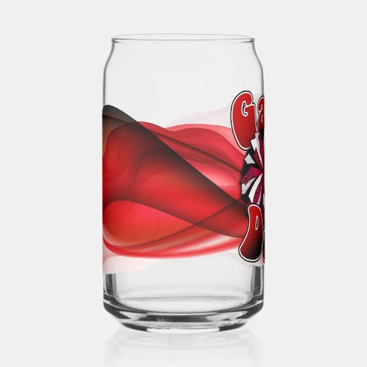 Red and Black Game day ガラス缶 (正面)