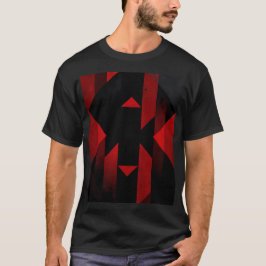 Red and Black Geometric Design Tシャツ