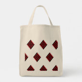 Red and Black Geometric Diamond Pattern Modern Tot トートバッグ (裏面)