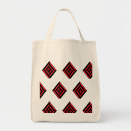 Red and Black Geometric Diamond Pattern Modern Tot トートバッグ