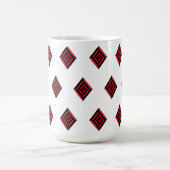 Red and Black Geometric Diamond Pattern Modern Tot モーフィングマグカップ (中央)