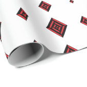 Red and Black Geometric Diamond Pattern Modern Tot ラッピングペーパー (ロールコーナー)