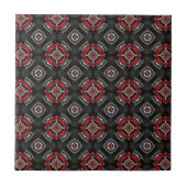 Red and Black Geometric Pattern タイル (正面)
