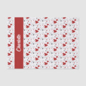 Red and Black Hearts Custom Monogram Name 薄葉紙 (正面)