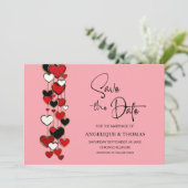Red and Black Hearts Wedding Save the Date セーブザデート (スタンド正面)