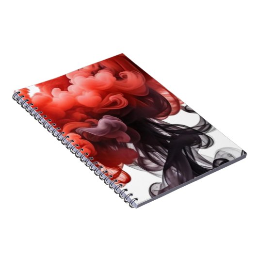 Red and Black Ink Swirl Abstract Notebook ノートブック (右側)
