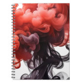 Red and Black Ink Swirl Abstract Notebook ノートブック (正面)
