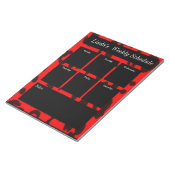 Red and black leopard print weekly schedule notes ノートパッド (アングル)
