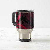 Red and Black Marble Swirl Travel Mug トラベルマグ (正面左)
