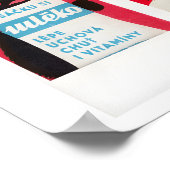 Red and Black Matchbox Label Collage, classic ポスター (角)