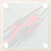  Red and Black Minimalist Modern Abstract ガラスコースター (裏面)