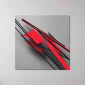  Red and Black Minimalist Modern Abstract キャンバスプリント (正面)