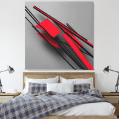  Red and Black Minimalist Modern Abstract キャンバスプリント (インサイチュ (寝室))