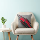  Red and Black Minimalist Modern Abstract クッション (椅子)