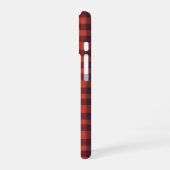 Red and Black Plaid Checkered Pattern iPhone 16ケース (左側面)