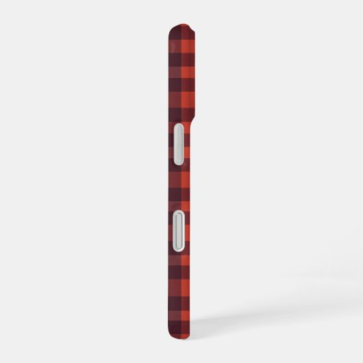 Red and Black Plaid Checkered Pattern iPhone 16ケース (右側面)
