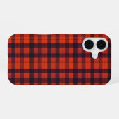 Red and Black Plaid Checkered Pattern iPhone 16ケース (裏面横)
