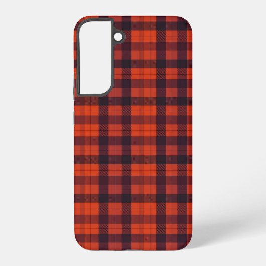 Red and Black Plaid Checkered Pattern Samsung Galaxyケース (裏面)