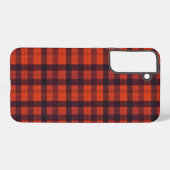 Red and Black Plaid Checkered Pattern Samsung Galaxyケース (裏面横)