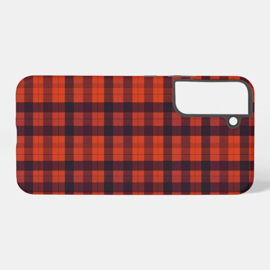 Red and Black Plaid Checkered Pattern Samsung Galaxyケース (裏面横)