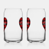 Red and Black Plaid Heart Motivational Art ガラス缶 (左)