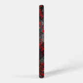 Red and Black Plaid with Floral Accent Samsung Galaxyケース (右側面)